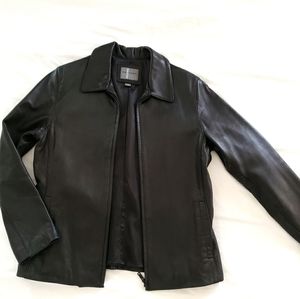 Dockers black leather jacket